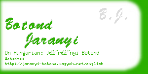 botond jaranyi business card